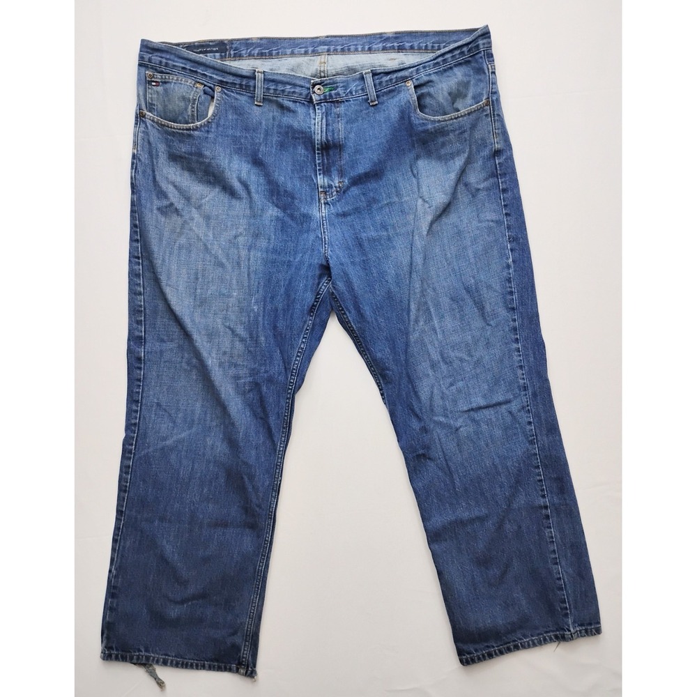 Tommy Hilfiger‎ Freedom Relaxed Fit Medium Wash Jeans 44x30 Wide Leg Baggy